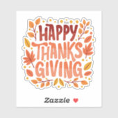 Happy Thanksgiving Thanksgiving Dag Sticker (Vel)