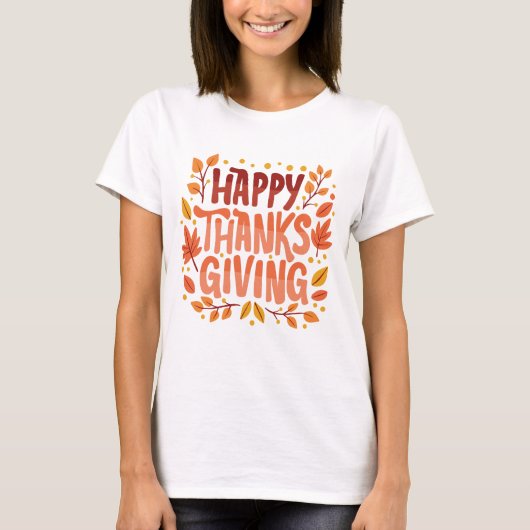 Happy Thanksgiving Thanksgiving Dag T-shirt (Voorkant)