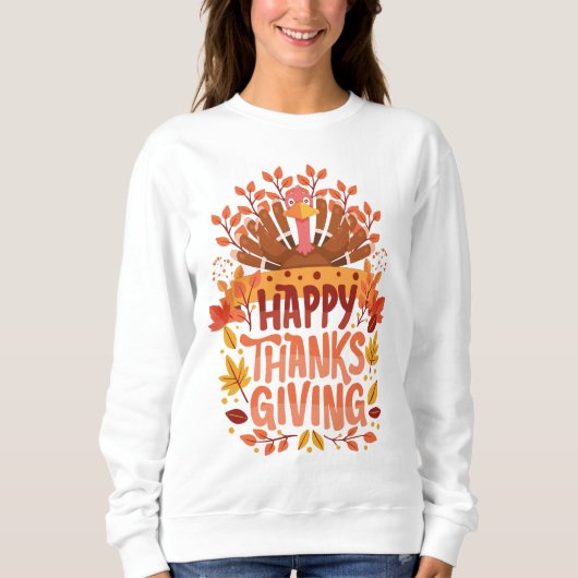 Happy Thanksgiving Thanksgiving Dag Trui (Voorkant)