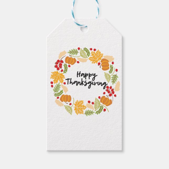 HAPPY THANKSGIVING, Thanksgiving Warm, Cute Cadeaulabel (Voorkant)