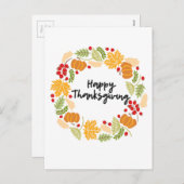 HAPPY THANKSGIVING, Thanksgiving Warm, Cute Feestdagenkaart (Voorkant / Achterkant)