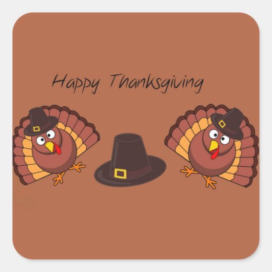 Happy Thanksgiving-thema Vierkante Sticker (Voorkant)