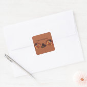 Happy Thanksgiving-thema Vierkante Sticker (Envelop)