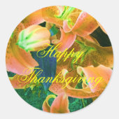 "Happy Thanksgiving" ticker Ronde Sticker (Voorkant)