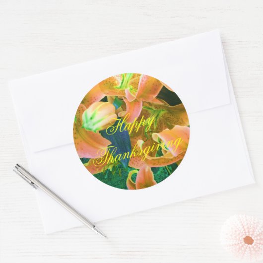 "Happy Thanksgiving" ticker Ronde Sticker (Envelop)
