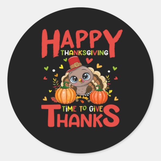 Happy Thanksgiving tijd om bedankt Sticker te geve (Voorkant)
