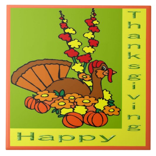 Happy Thanksgiving Tile Tegeltje (Voorkant)