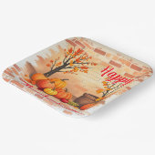 Happy Thanksgiving Trendy Mooie Herfst Papieren Bordje (Gebogen)