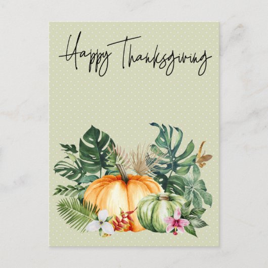 Happy Thanksgiving Tropical Pumpkin Briefkaart (Voorkant)