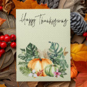 Happy Thanksgiving Tropical Pumpkin Briefkaart