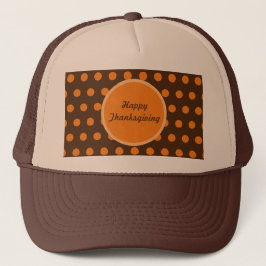Happy Thanksgiving Trucker Hat (bruin en Sinaasapp Trucker Pet