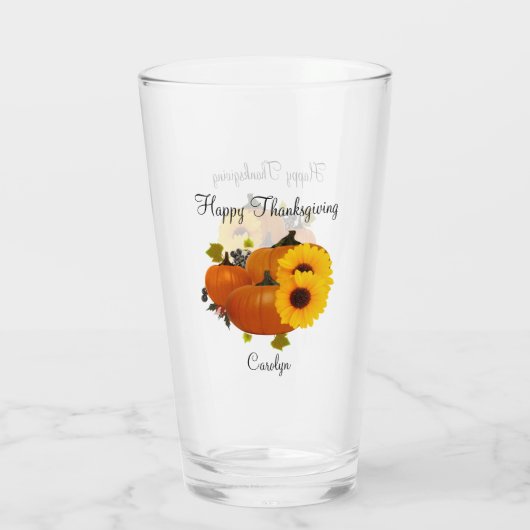 Happy Thanksgiving-tumblers en bril Glas (Achterkant)