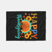 Happy Thanksgiving Turkey & Sunflower, Thanksg Fleece Deken (Voorkant (Horizontaal))