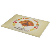 Happy Thanksgiving Turkey and Autumn Foliage Snijplank (Hoek)