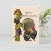  Happy Thanksgiving Turkey and Grapes, ZPR Kaart (Staand voorkant)