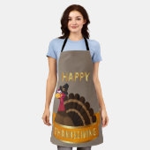 Happy Thanksgiving Turkey Apron Schort (Gedragen)
