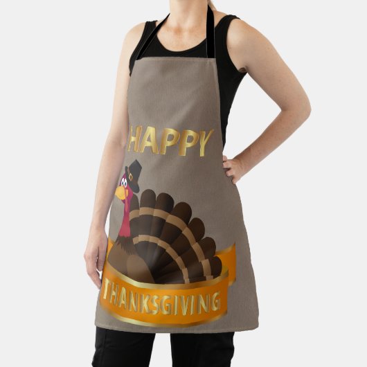 Happy Thanksgiving Turkey Apron Schort (Insitu)