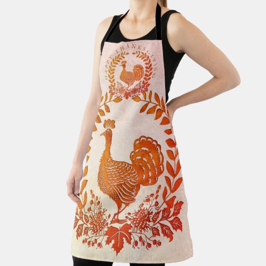 Happy Thanksgiving Turkey Apron Schort (Insitu)