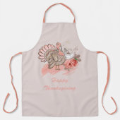 Happy Thanksgiving Turkey Apron Schort (Voorkant)