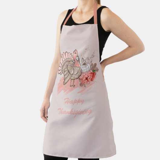 Happy Thanksgiving Turkey Apron Schort (Insitu)