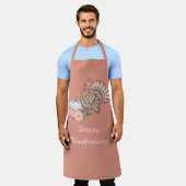 Happy Thanksgiving Turkey Apron Schort (Gedragen)