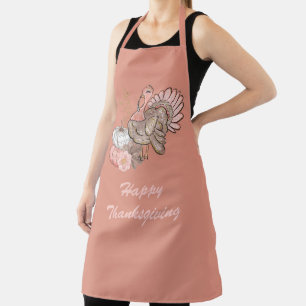 Happy Thanksgiving Turkey Apron Schort