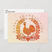 Happy Thanksgiving Turkey Briefkaart (Voorkant / Achterkant)