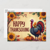 Happy Thanksgiving Turkey Briefkaart (Voorkant / Achterkant)
