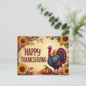 Happy Thanksgiving Turkey Briefkaart (Staand voorkant)
