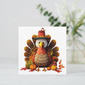 Happy Thanksgiving Turkey Card Feestdagenkaart (Staand voorkant)
