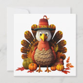 Happy Thanksgiving Turkey Card Feestdagenkaart (Voorkant)
