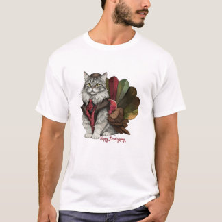 Happy Thanksgiving Turkey Cat T-shirt