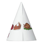 Happy Thanksgiving Turkey Cranberry Pie Dinner Feesthoedjes (Achterkant)