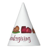 Happy Thanksgiving Turkey Cranberry Pie Dinner Feesthoedjes (Rechts)