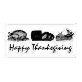 Happy Thanksgiving Turkey Cranberry Pumpkin Pie Rubberstempel (Afrduk)