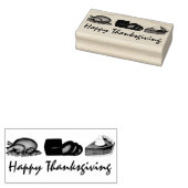 Happy Thanksgiving Turkey Cranberry Pumpkin Pie Rubberstempel (Gestempeld)