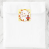 Happy Thanksgiving Turkey Cute Vierkante Sticker (Tas)