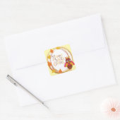 Happy Thanksgiving Turkey Cute Vierkante Sticker (Envelop)