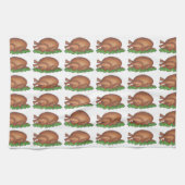 Happy Thanksgiving Turkey Day Dinner Platter Theedoek (Horizontaal)