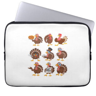 Happy Thanksgiving Turkey Day Girls Boys Kinder To Laptop Sleeve