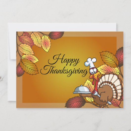 Happy Thanksgiving Turkey Dinner Invitations Kaart (Voorkant)
