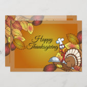 Happy Thanksgiving Turkey Dinner Invitations Kaart (Voorkant / Achterkant)