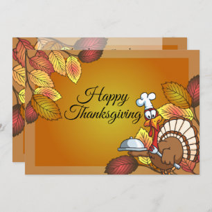 Happy Thanksgiving Turkey Dinner Invitations Kaart