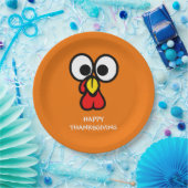 Happy Thanksgiving Turkey Dinner Party Papieren Bordje (Feest)