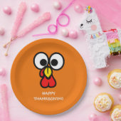 Happy Thanksgiving Turkey Dinner Party Papieren Bordje (Feest)