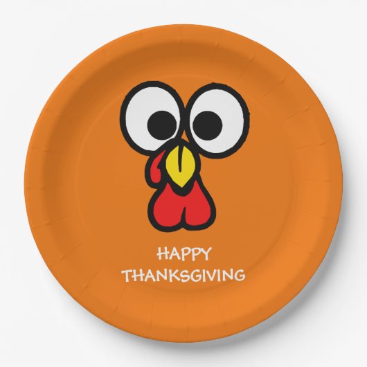 Happy Thanksgiving Turkey Dinner Party Papieren Bordje (Voorkant)