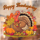 Happy Thanksgiving Turkey Fall Harvest Graphic Raamsticker (Vel 2)