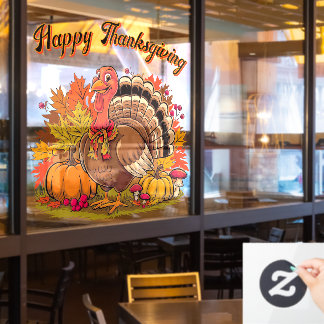 Happy Thanksgiving Turkey Fall Harvest Graphic  Raamsticker