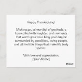 Happy Thanksgiving Turkey Family Card Briefkaart (Achterkant)