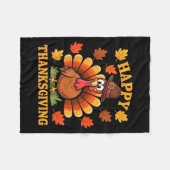 Happy Thanksgiving Turkey Family Dinner Thanksgivi Fleece Deken (Voorkant (Horizontaal))